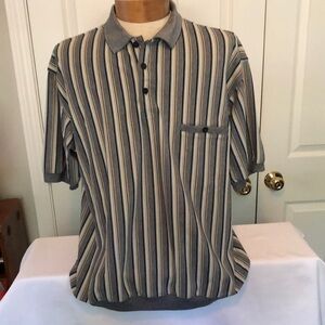 Thomson Shirtmakers Gray and Cream Polo Shirt